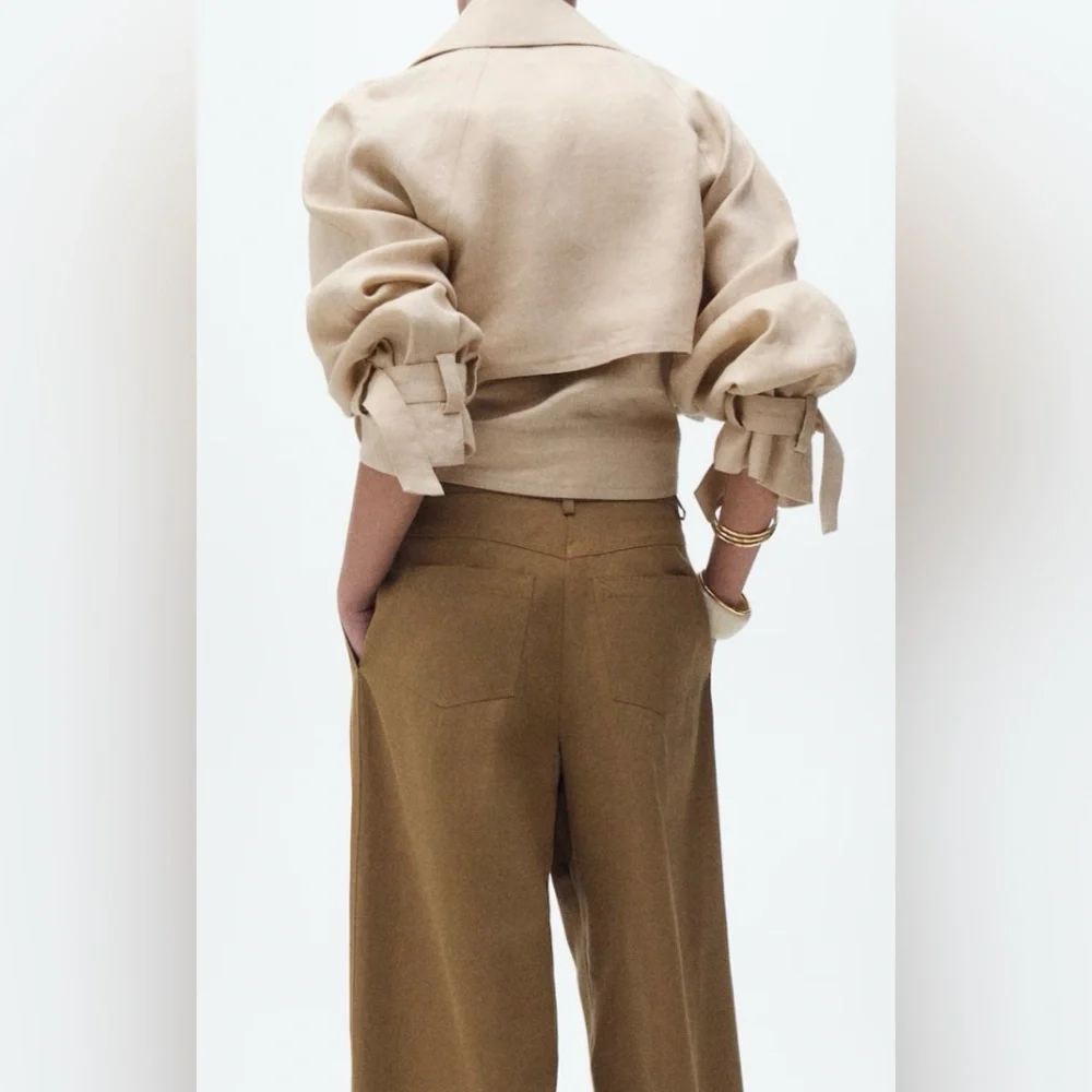 NWT Mango Linen Jacket with Belt - XS - Picture 4 of 10